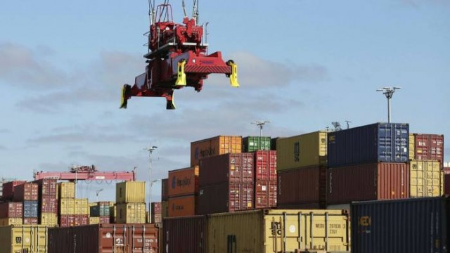 Containers are stacked at the Port of Montreal. Inflation risks have increased with higher prices for many goods &mdash; driven by demand shifts, supply disruptions and higher energy prices