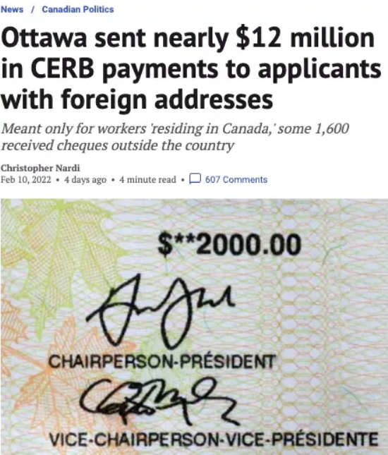 加拿大联邦超1000万加币疫情补助 CERB错发 加拿大联邦超1000万加币疫情补助 CERB错发