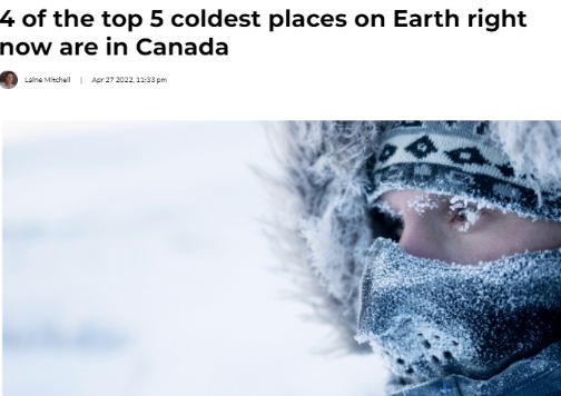 毫不意外!全世界最冷的5个地方 4个在加拿大 毫不意外!全世界最冷的5个地方 4个在加拿大