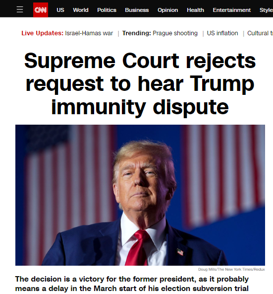 突发!美最高法院驳回这请求,川普重大胜利 突发!美最高法院驳回这请求,川普重大胜利