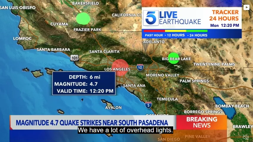 突发!洛杉矶华人区地震,震感强烈!房子都在晃