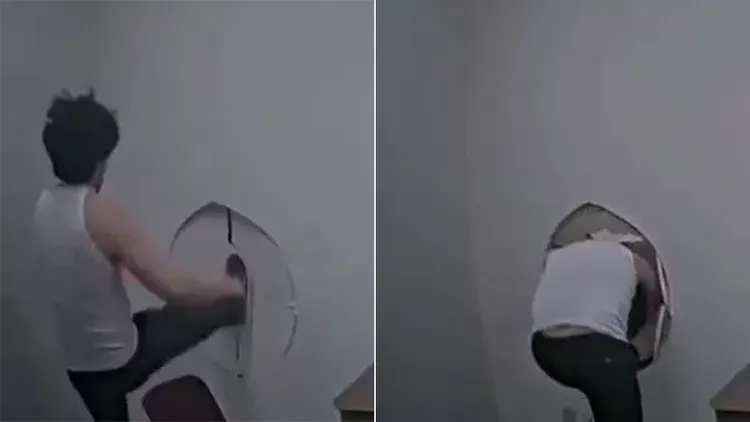 视:美男枪杀父母妹妹 审讯室竟&ldquo;3脚踹爆牆壁&rdquo;逃跑