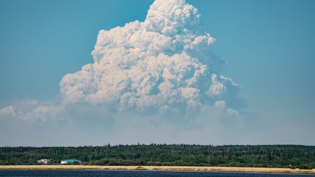山火形成的厚云。