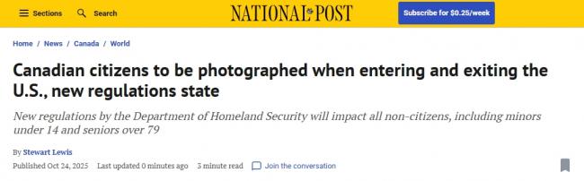 突发! 加拿大人入境美国有新规: 老人儿童全覆盖 突发! 加拿大人入境美国有新规: 老人儿童全覆盖