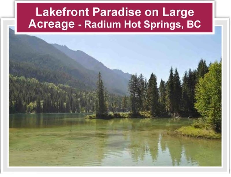 一份旧宣传手册中的图片，展示了从旧大坝位置看巴普蒂斯特湖的视角。 (卑诗省最高法院)