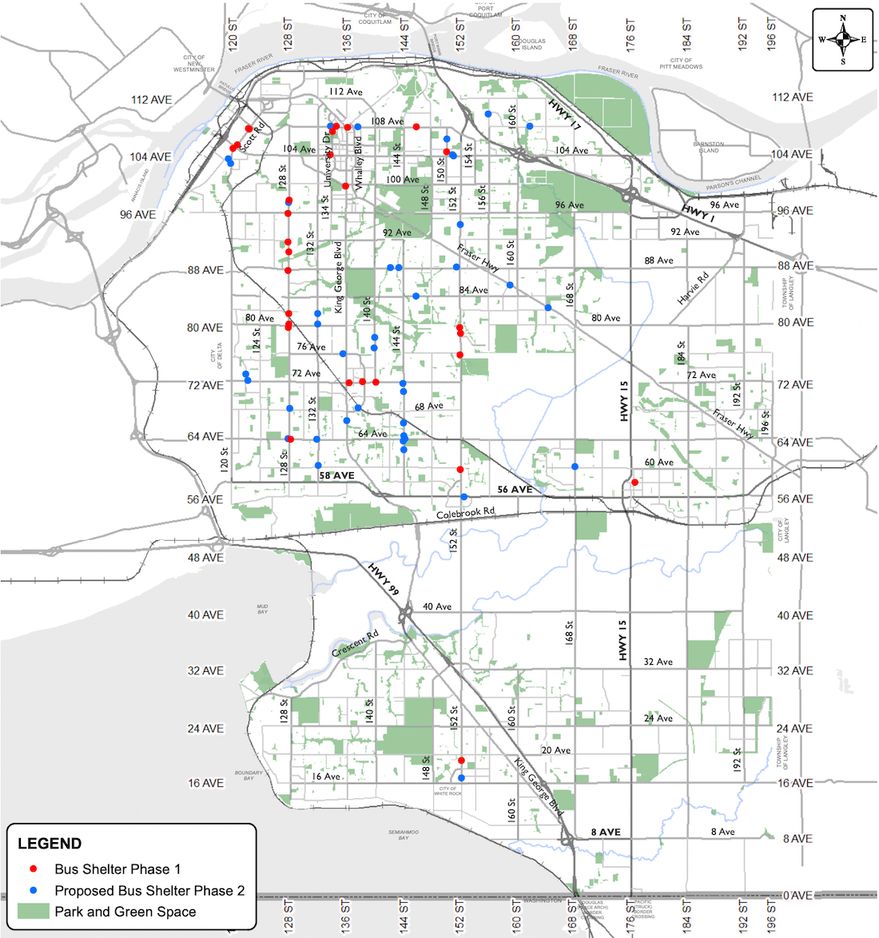 2025年素里新的TransLink公交站位置