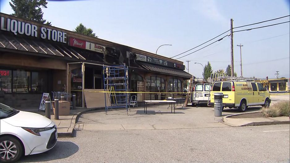 位于穆迪港的火灾造成的损害,拍摄于2025年9月3日星期三。(CityNews 图片)