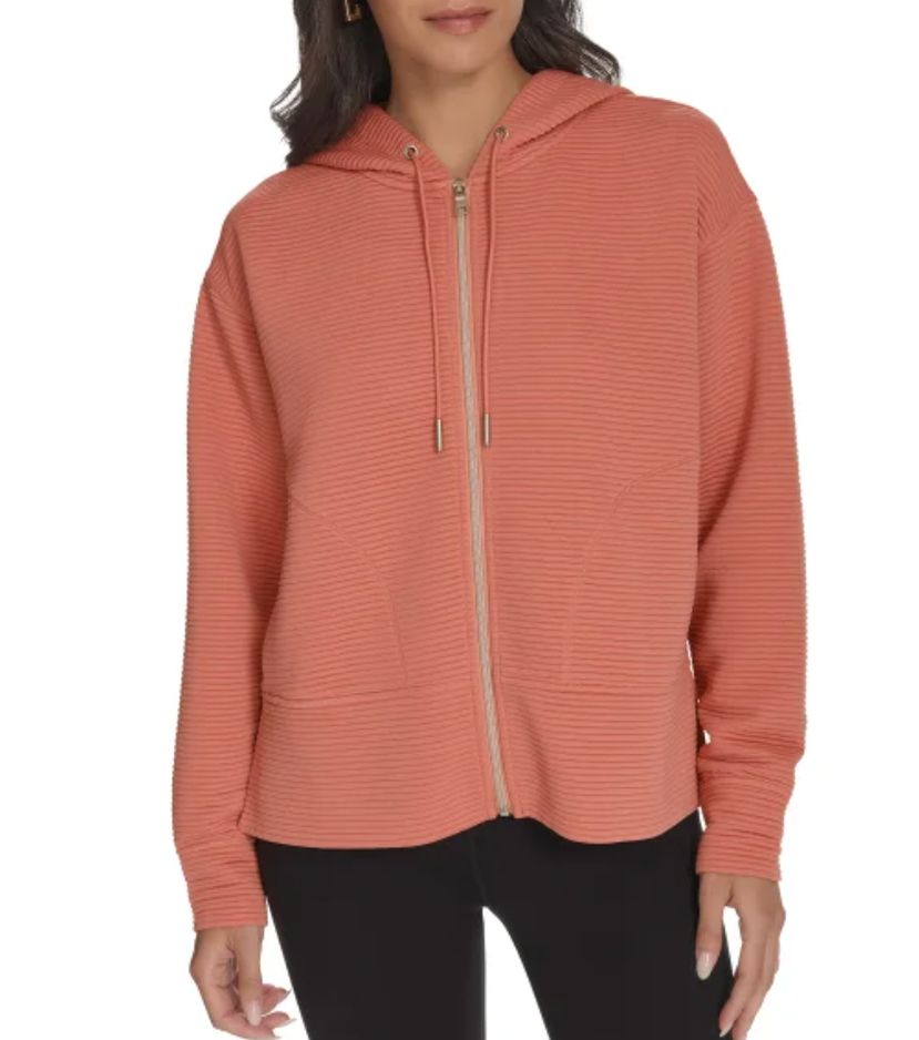 DKNY Jeans 女款全拉链连帽衫